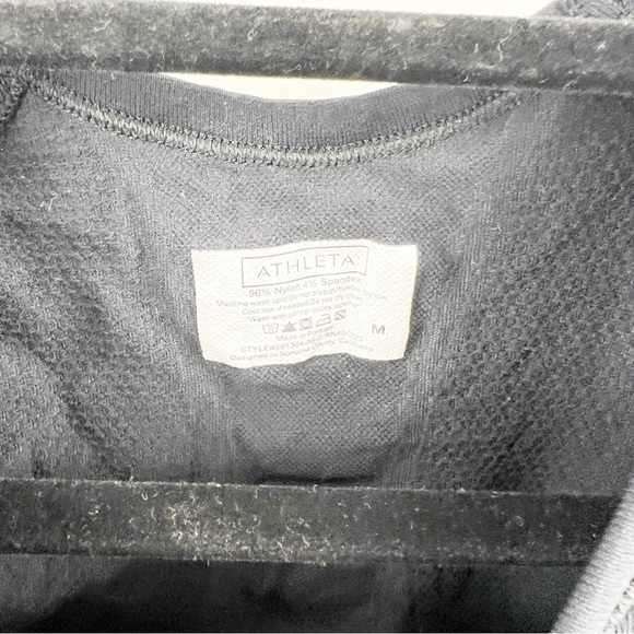 ✅ ATHLETA BLACK LONG SLEEVE RUCHED SIDES WOMEN'S TOP SIZE MEDIUM - Picture 6 of 6